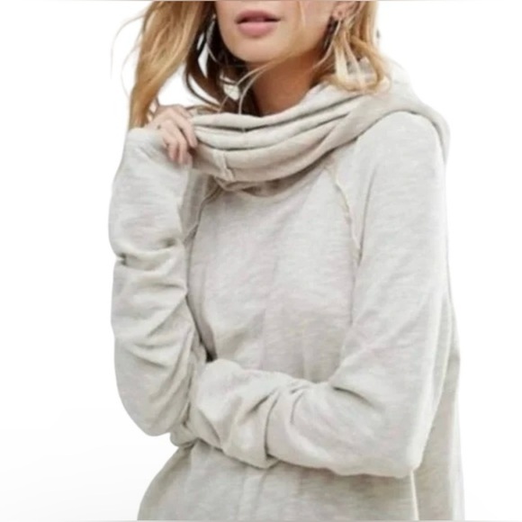 NWT! Free People Beach size XS/S Cocoon cowlneck pullover long sleeve in oatmeal - Picture 13 of 13